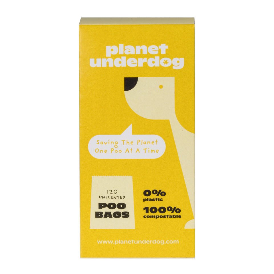 60 Planet Underdog Compostable Dog Poop Bags - Yellow Box - mezetto