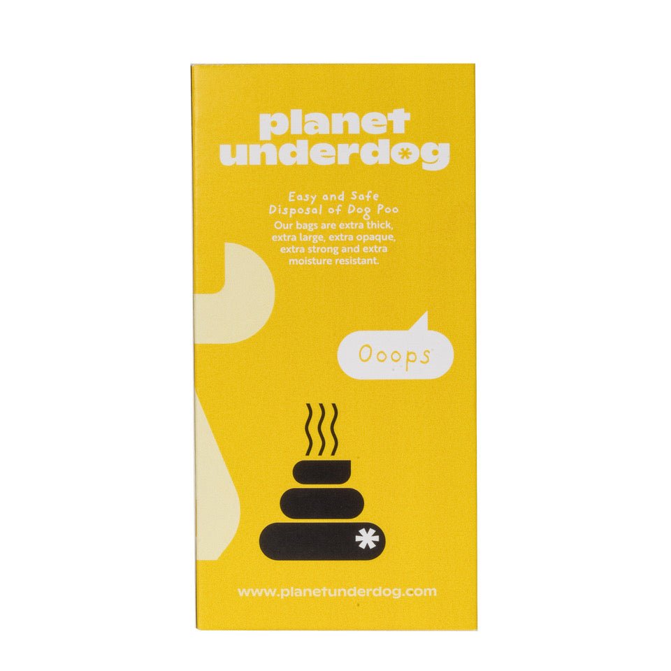 120 Planet Underdog Compostable Dog Poop Bags - Yellow Box - mezetto