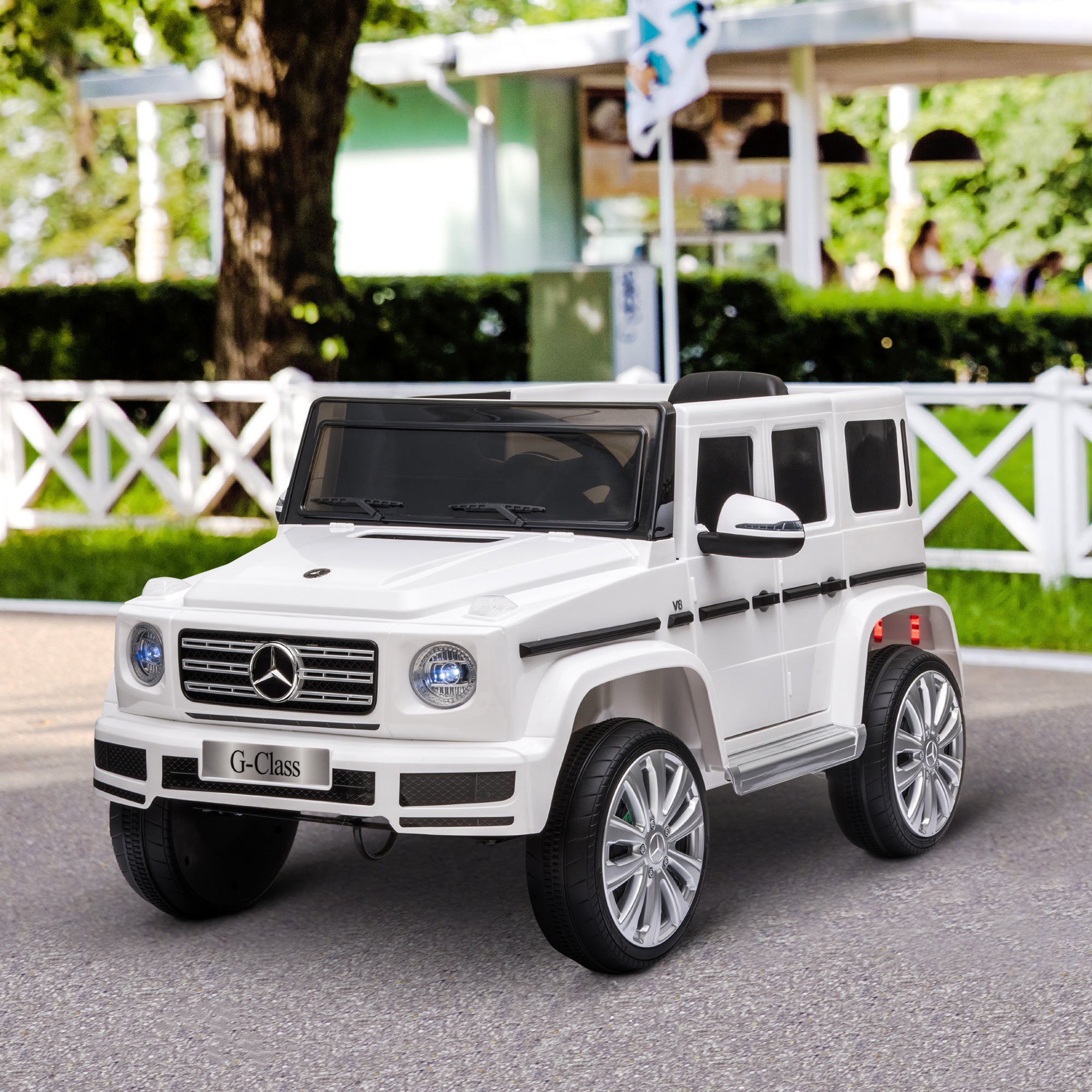 HOMCOM Compatible 12V Battery-powered Kids Electric Ride On Car Mercedes Benz G500 Toy w/ Parental Remote Control Music Lights | Aosom UK-0