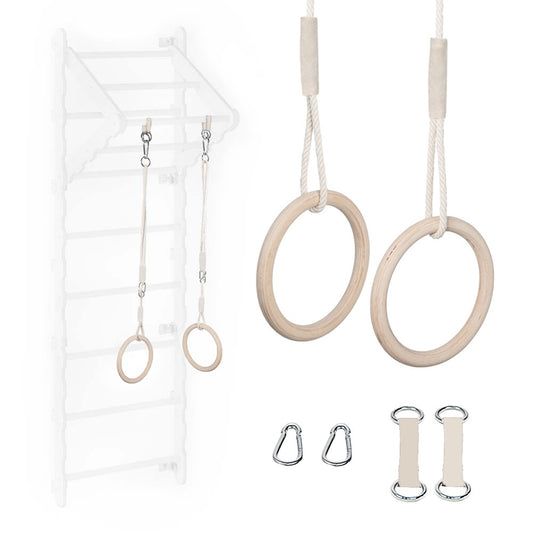 MAMOI® Trapeze bar baby swing, Indoor gymnastic rings, Monkey bars gorilla gym, Gymnastics pull up equipment for kids, Olympic rings and swings for calisthenics-0