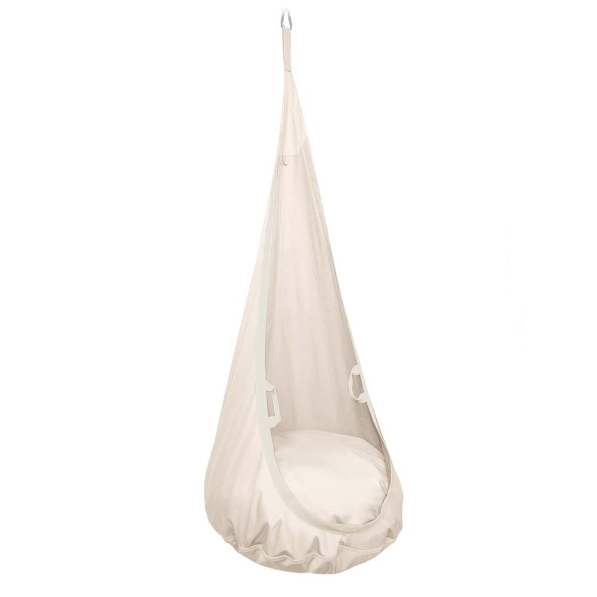 MAMOI® Swing hanging chair Beige, Indoor hammock, Sensory swing seat for bedroom for kids, Child door swinging nest for autism, Garden egg swings for children-0