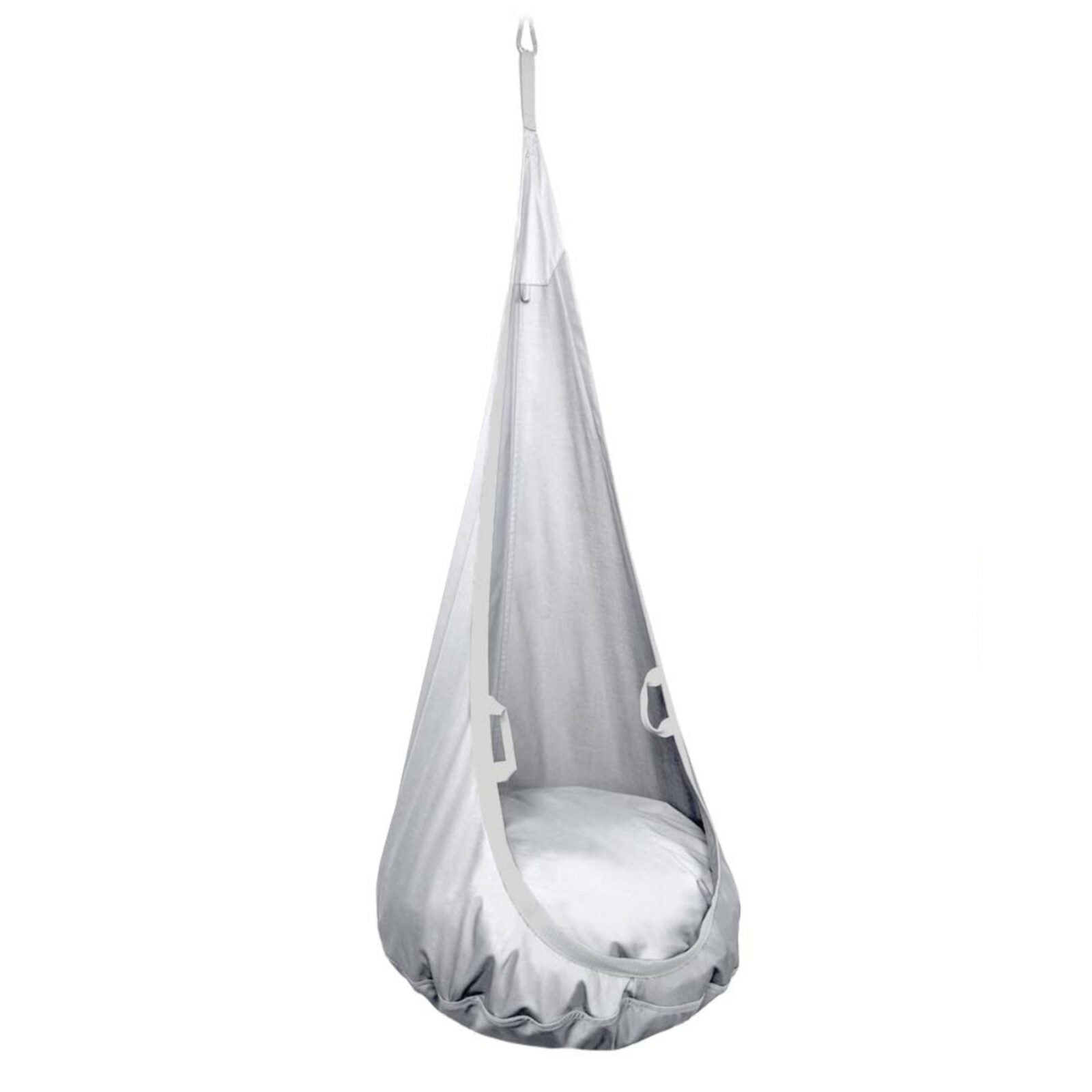 MAMOI® Swing hanging chair Light grey, Indoor hammock, Sensory swing seat for bedroom for kids, Child door swinging nest for autism, Garden egg swings for children-0