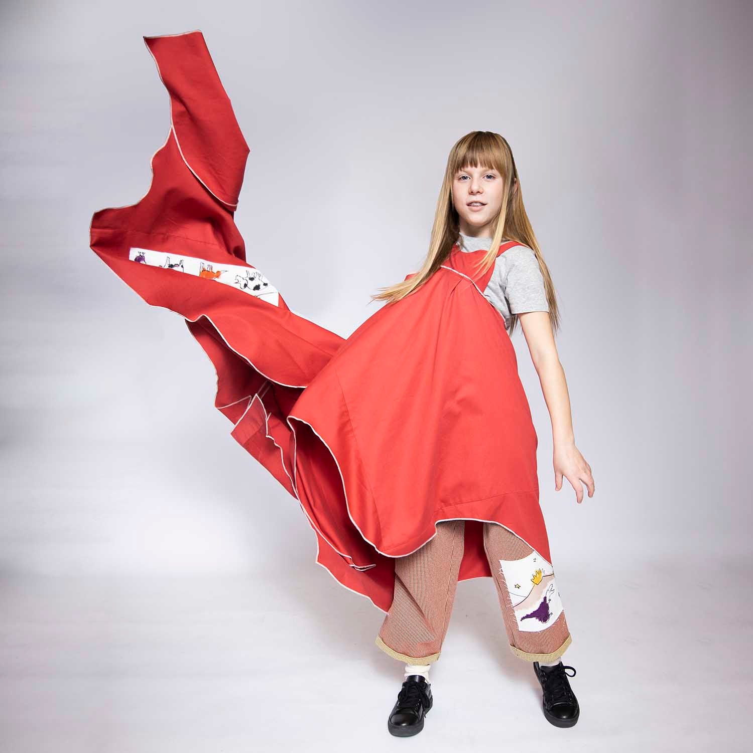 Red Zero-Waste Dress-1