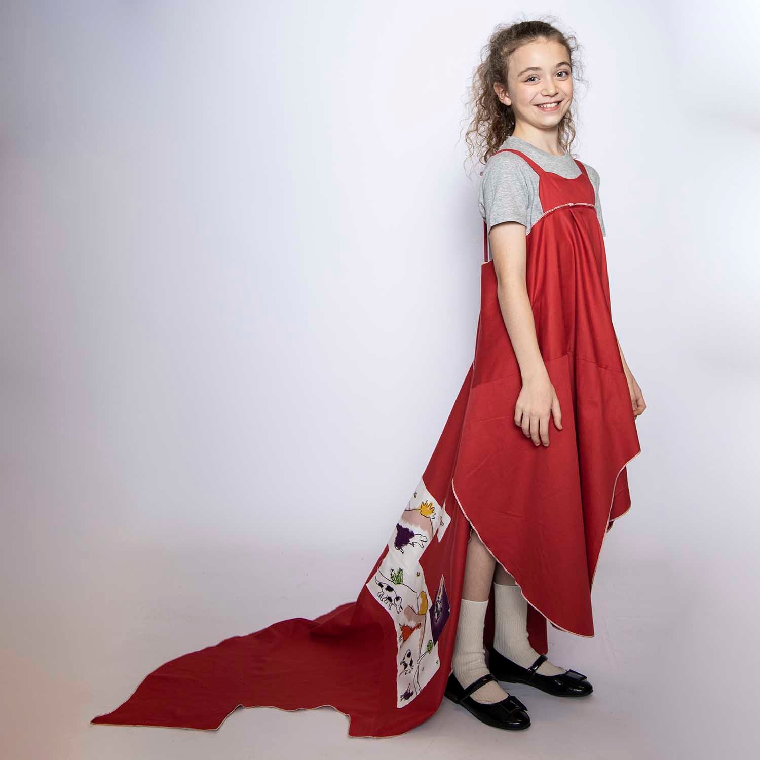 Red Zero-Waste Dress-3