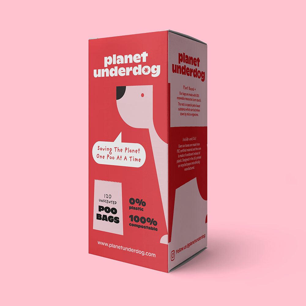 120 Planet Underdog Compostable Dog Poop Bags - Red Box - mezetto