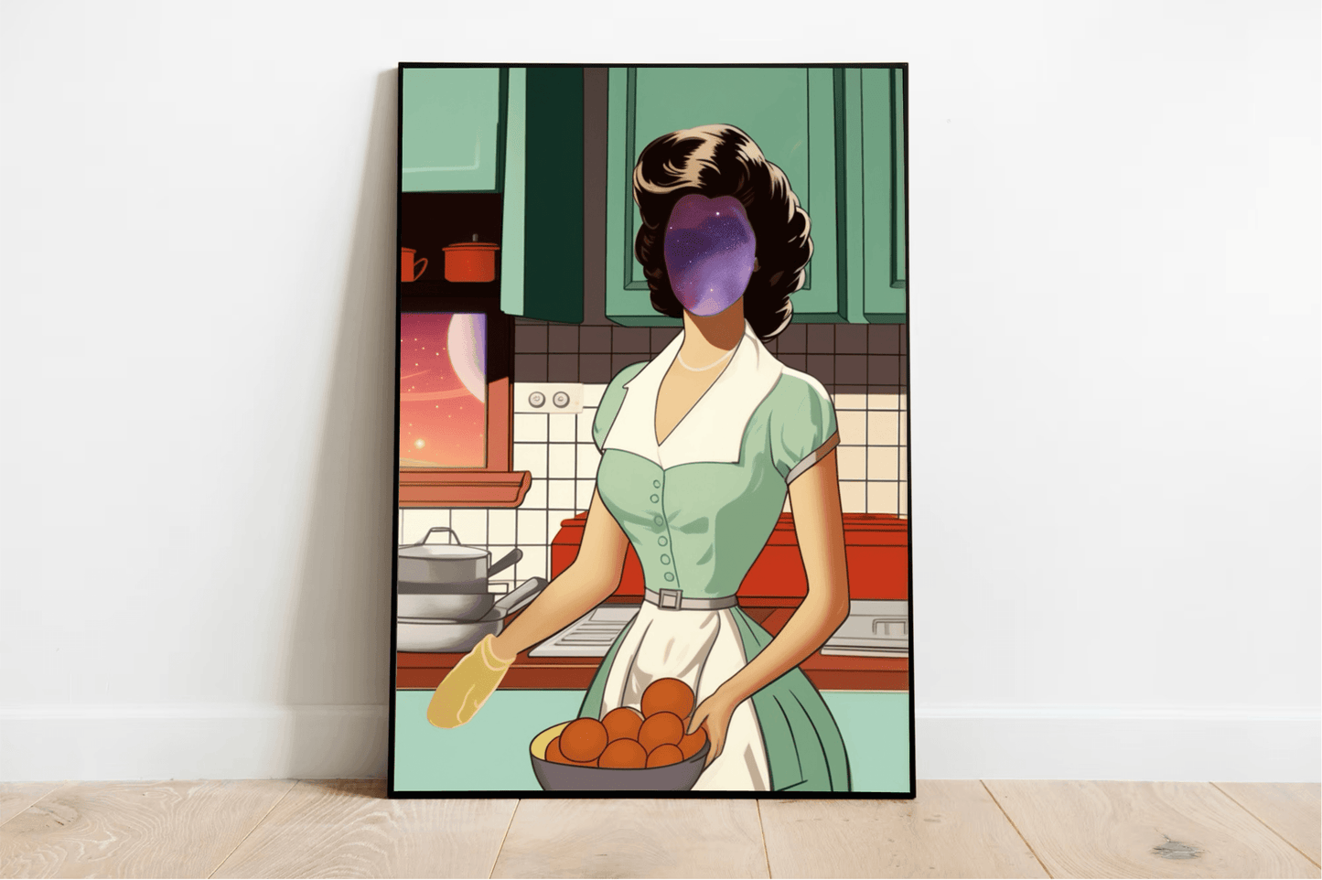 Cosmic Homemaker Print | Retro Space Wall Art A3 A4 A5