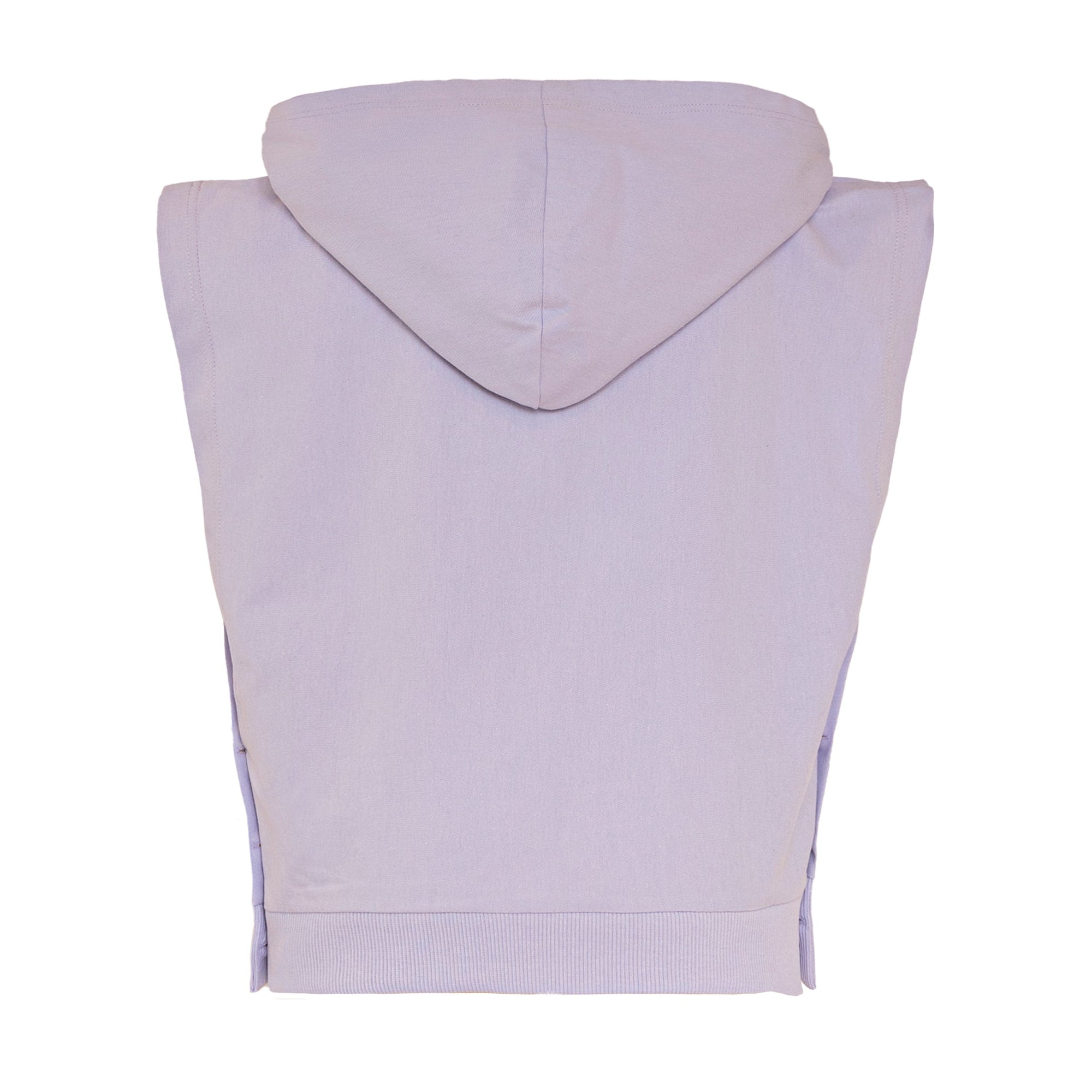 Kids Lilac Sleeveless Hoodie with Embroidery-2