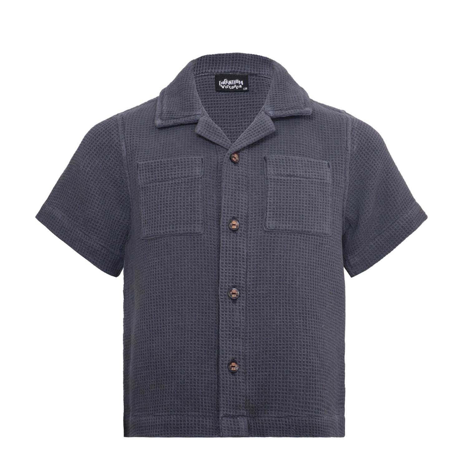 Grey Boys and Girls Button Up Shirt-0