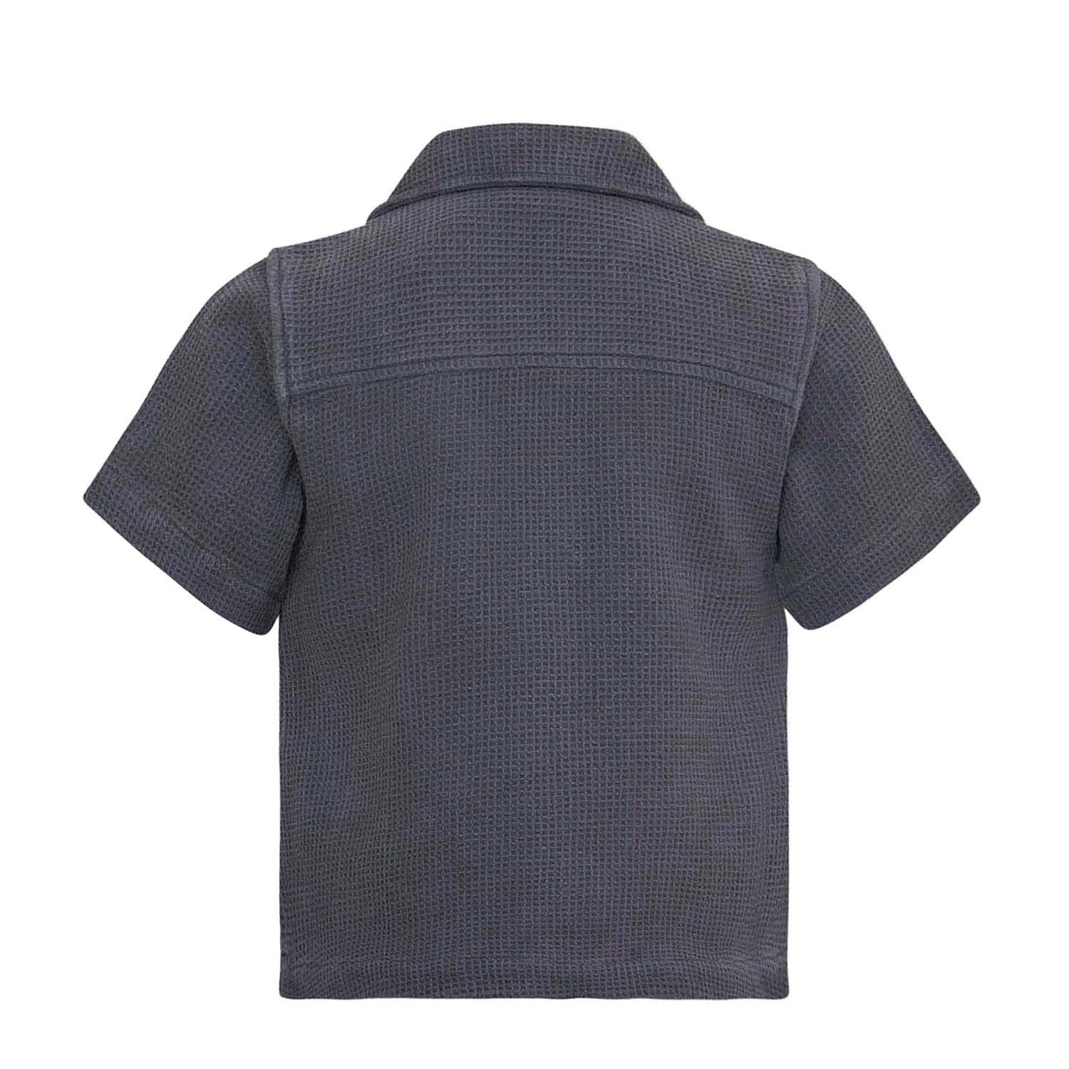 Grey Boys and Girls Button Up Shirt-4