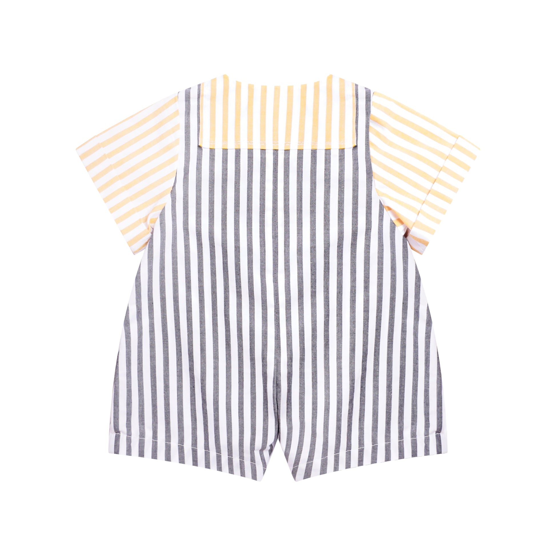 Yellow Blue Stripes Baby Suit-1
