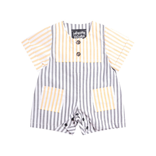 Yellow Blue Stripes Baby Suit-0