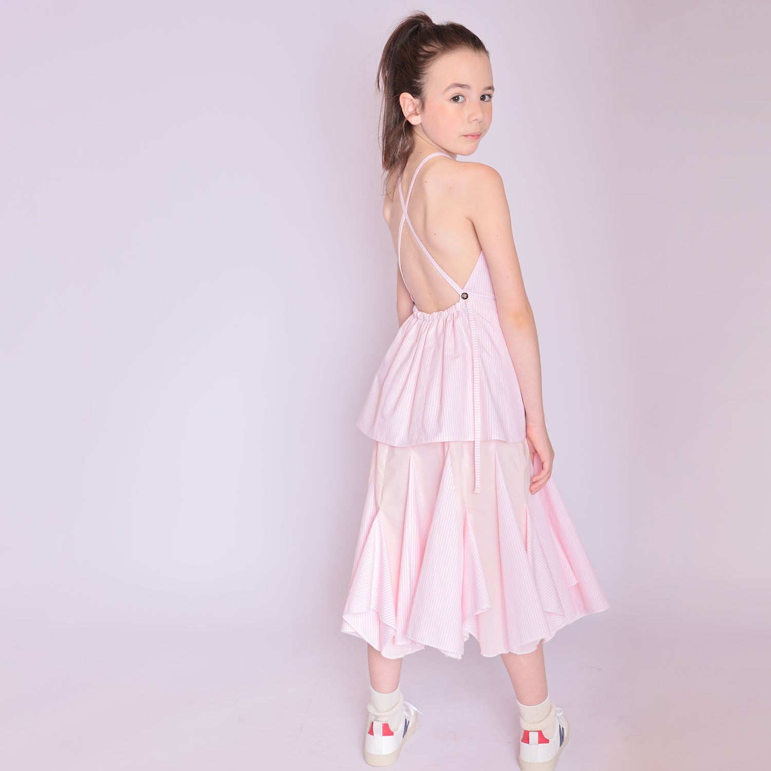 Zero Waste Pink Flower Girl Dress-2