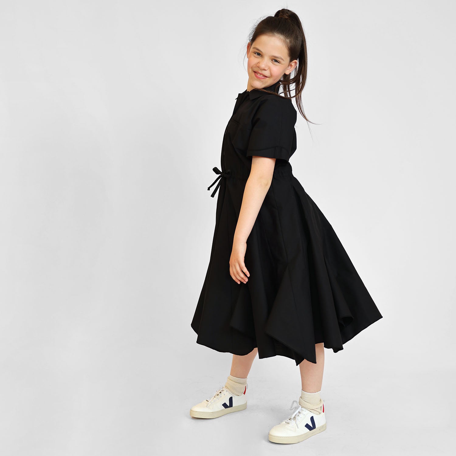 Zero Waste Black Shirt Dress-2