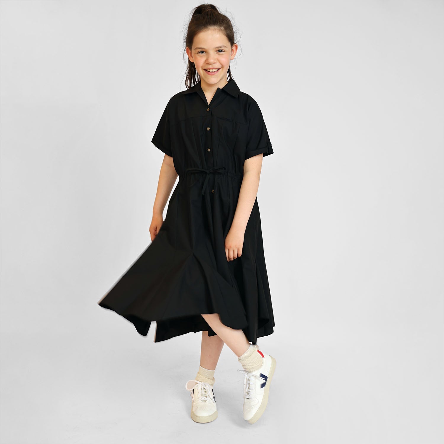 Zero Waste Black Shirt Dress-1