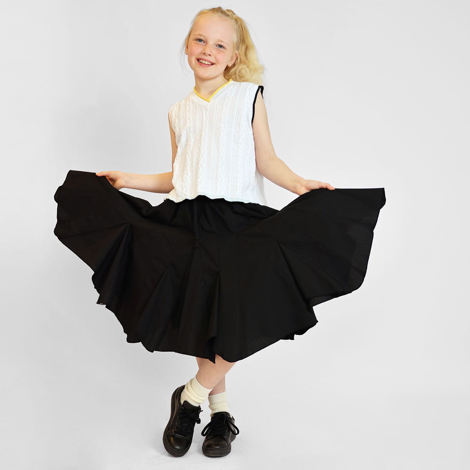 Zero Waste Black Flare Skirt-1
