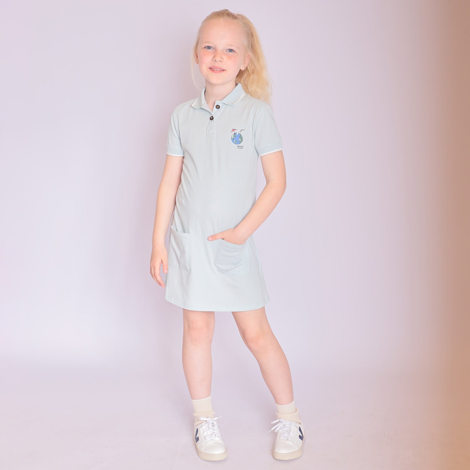 Blue Girls Polo Dress-1