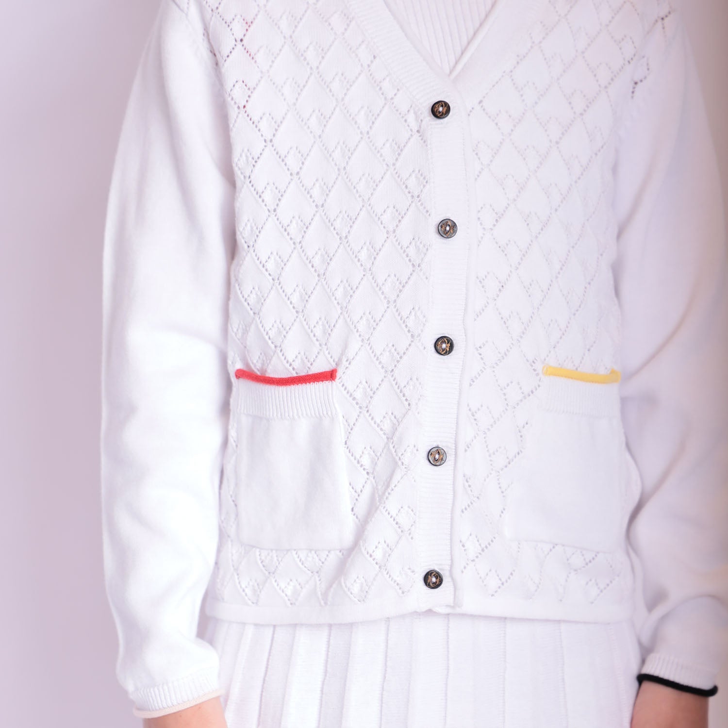 Girls White Cardigan-4