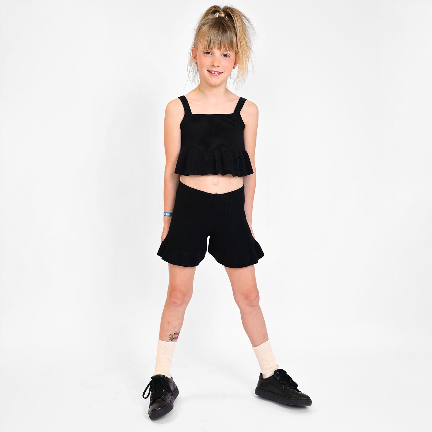 Black Knitted Beach Shorts-2