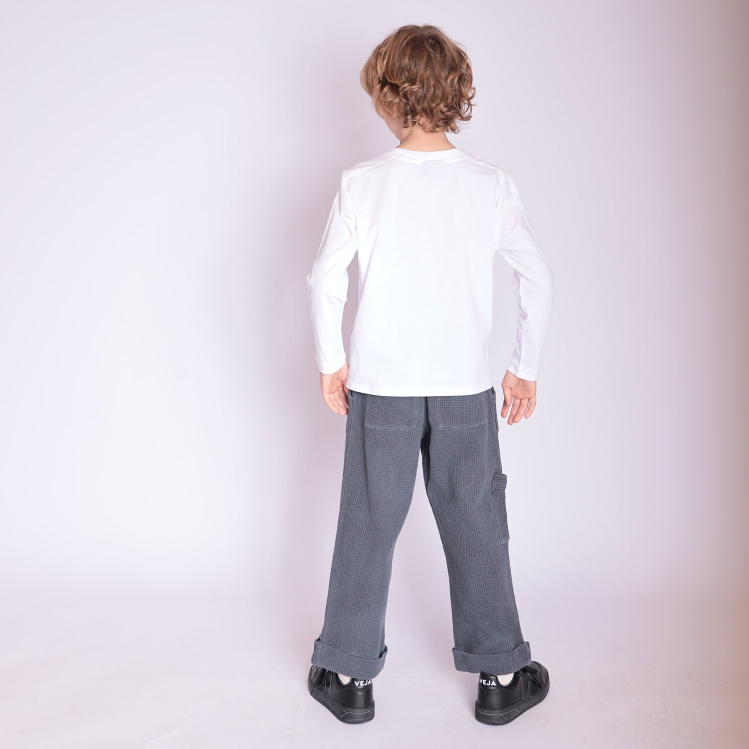 Grey Waffle Pants for Kids-2