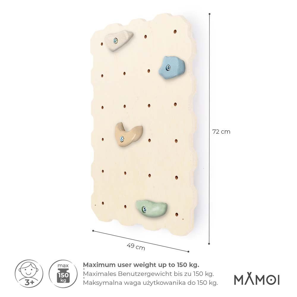 MAMOI® Climbing wall for kids, Wooden frame for toddlers, Play equipment with rock holds for toddler, Indoor baby and childrens frames montessori from age 3 years old - mezetto
