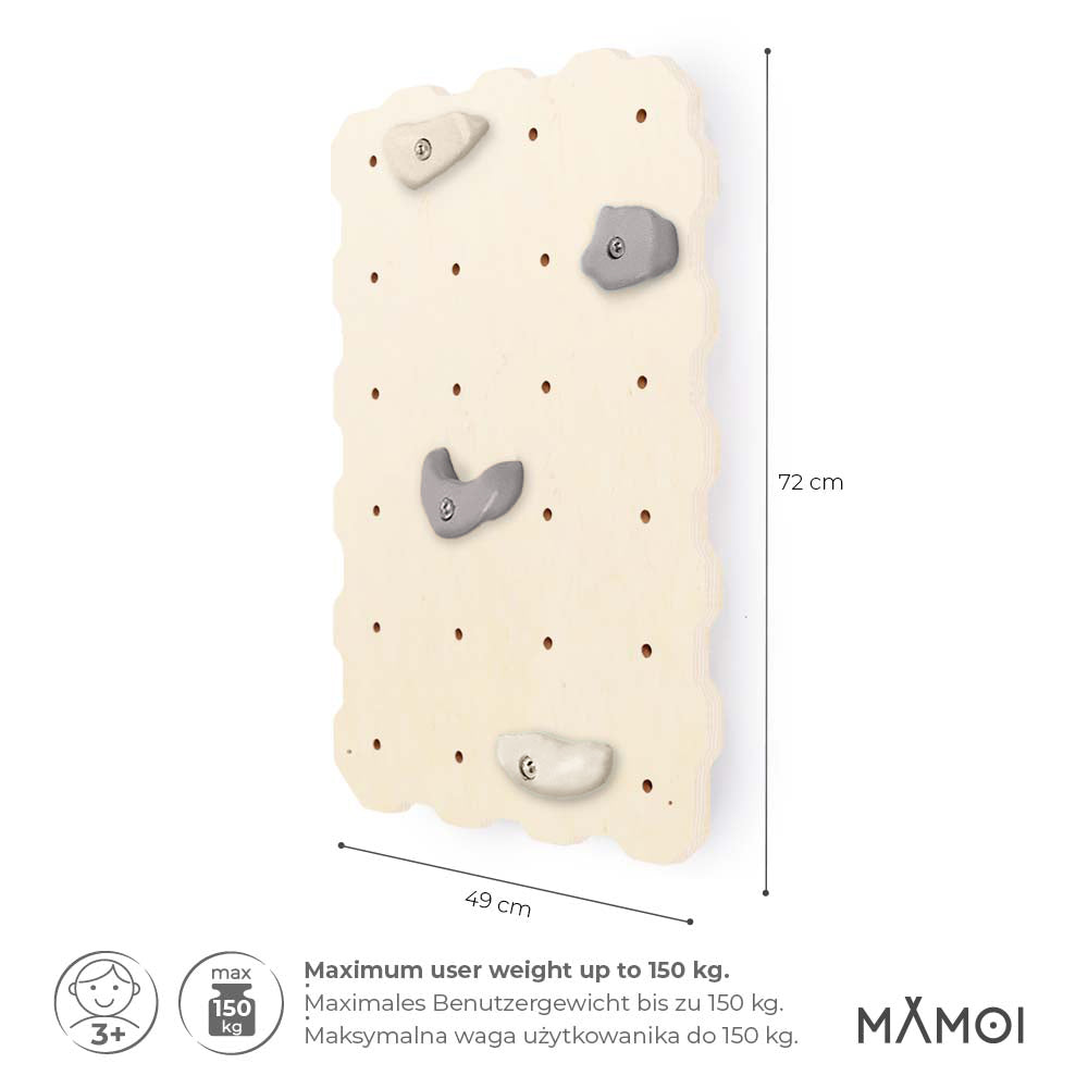 MAMOI® Climbing wall for kids, Wooden frame for toddlers, Play equipment with rock holds for toddler, Indoor baby and childrens frames montessori from age 3 years old-2