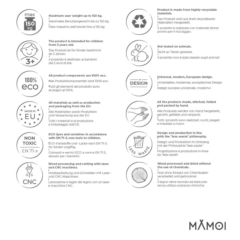 MAMOI® Climbing wall for kids, Wooden frame for toddlers, Play equipment with rock holds for toddler, Indoor baby and childrens frames montessori from age 3 years old-3