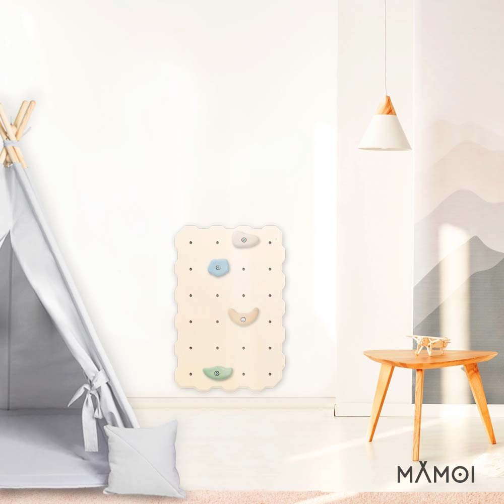 MAMOI® Climbing wall for kids, Wooden frame for toddlers, Play equipment with rock holds for toddler, Indoor baby and childrens frames montessori from age 3 years old - mezetto
