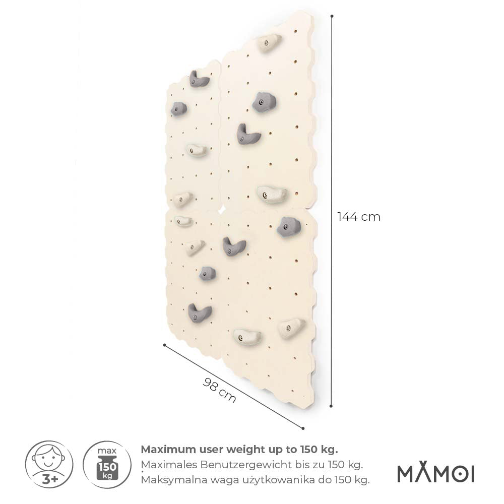 MAMOI® Climbing wall for kids, Wooden frame for toddlers, Play equipment with rock holds for toddler, Indoor baby and childrens frames montessori from age 3 years old-1