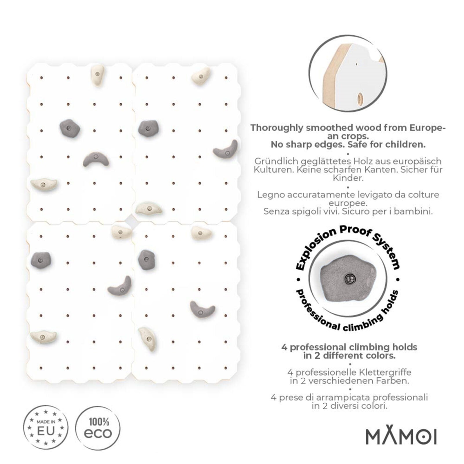 MAMOI® Climbing wall for kids, Wooden frame for toddlers, Play equipment for toddler, Indoor baby and childrens frames montessori from age 3 years old-1