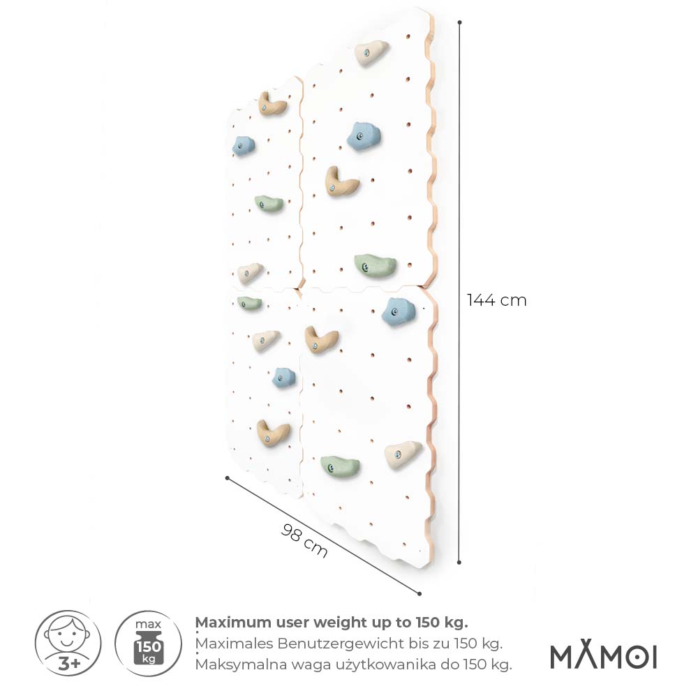 MAMOI® Climbing wall for kids, Wooden frame for toddlers, Play equipment with rock holds for toddler, Indoor baby and childrens frames montessori from age 3 years old-2