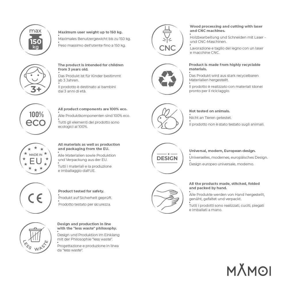 MAMOI® Climbing wall for kids, Wooden frame for toddlers, Play equipment for toddler, Indoor baby and childrens frames montessori from age 3 years old-3