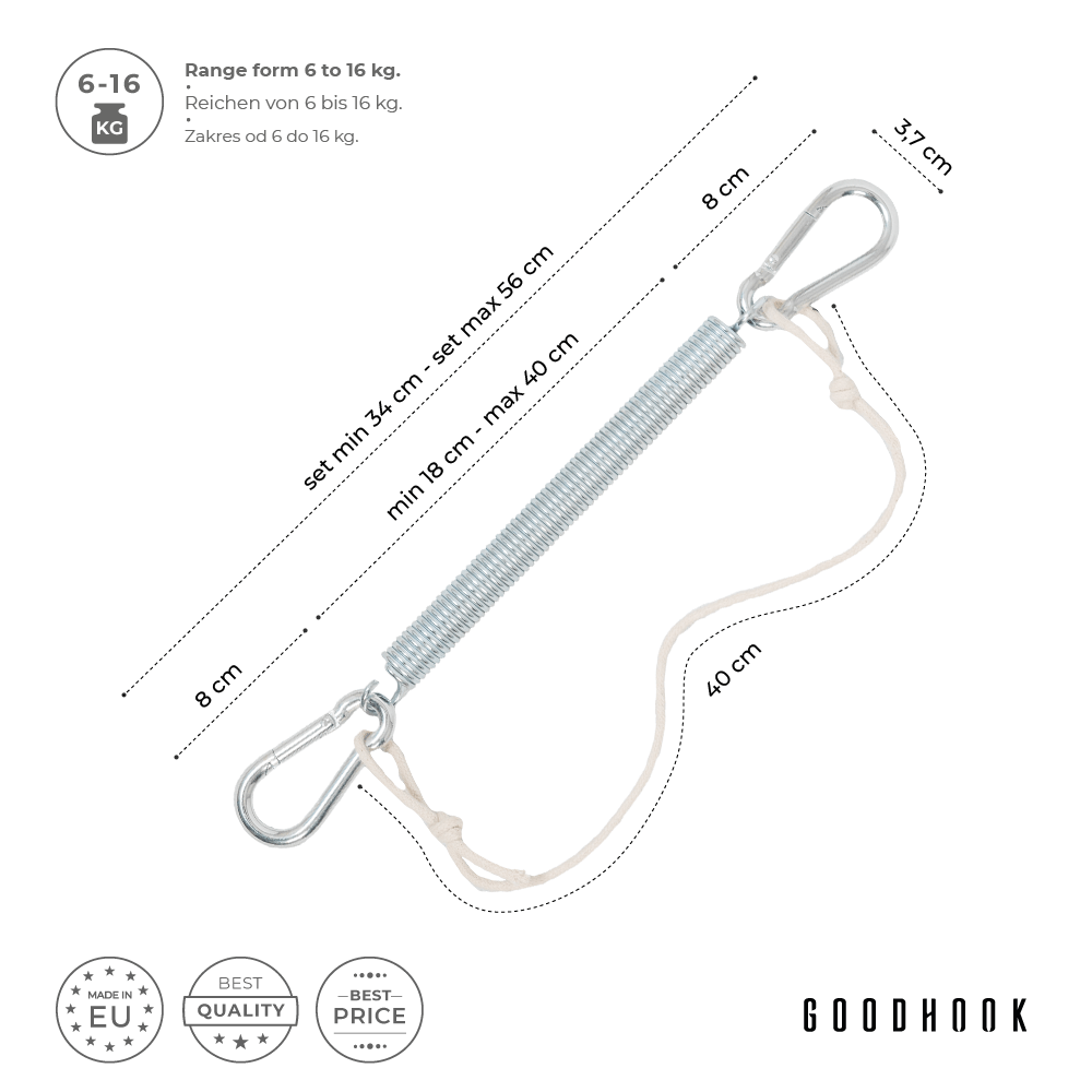 MAMOI® Baby cradle Spring with safety rope Spring cradle 6-16 kg Swing for sleeping Hanging chair swing spring | relaxed sleep | SAFETY ROPE UP TO 30kg!-2