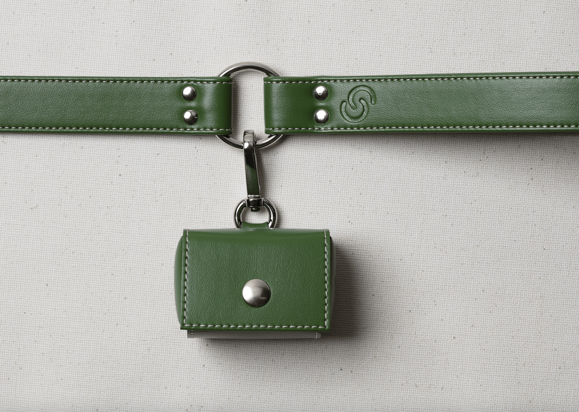 Green apple leather lead - mezetto