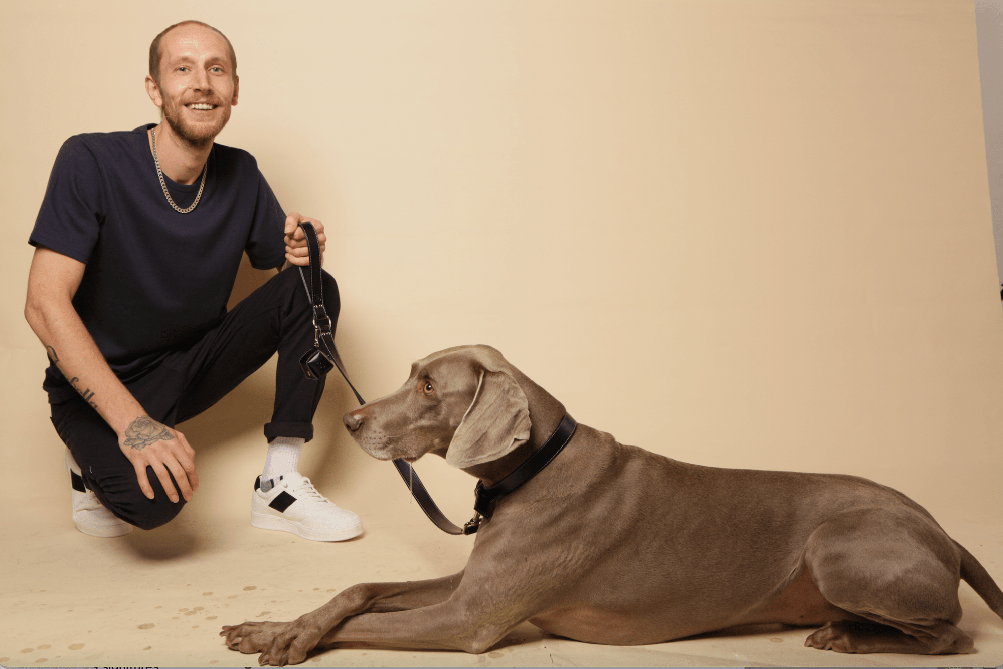 Classic black vegan apple leather dog collar - mezetto