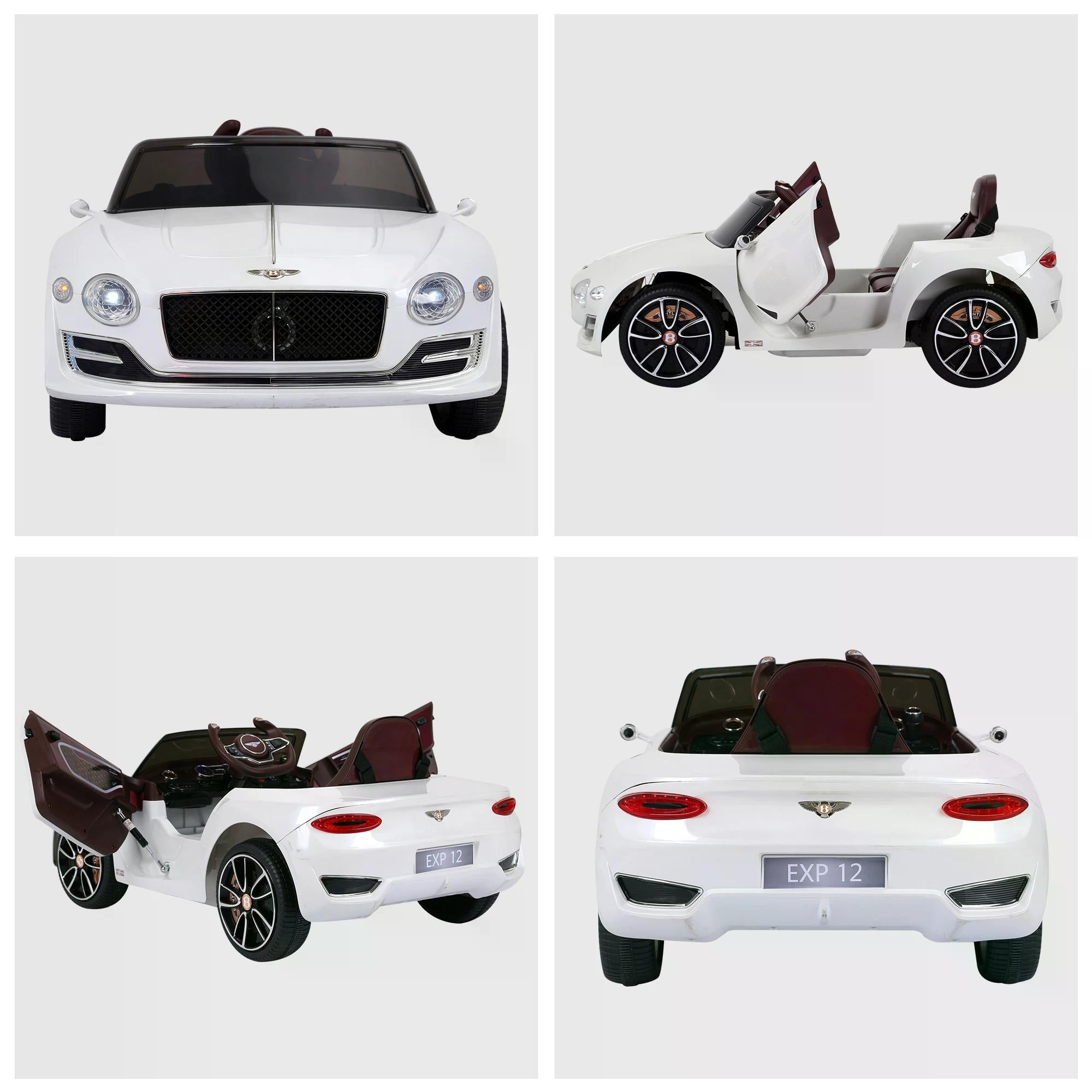 Bentley Kiddie Cruiser: 12V Ride-On with LED Illumination, MP3 Player, Youthful Thrill on Wheels, White | HOMCOM-6