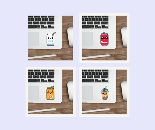 Cute Beverage Sticker Bundle – Bubble Tea, Juice & Soda