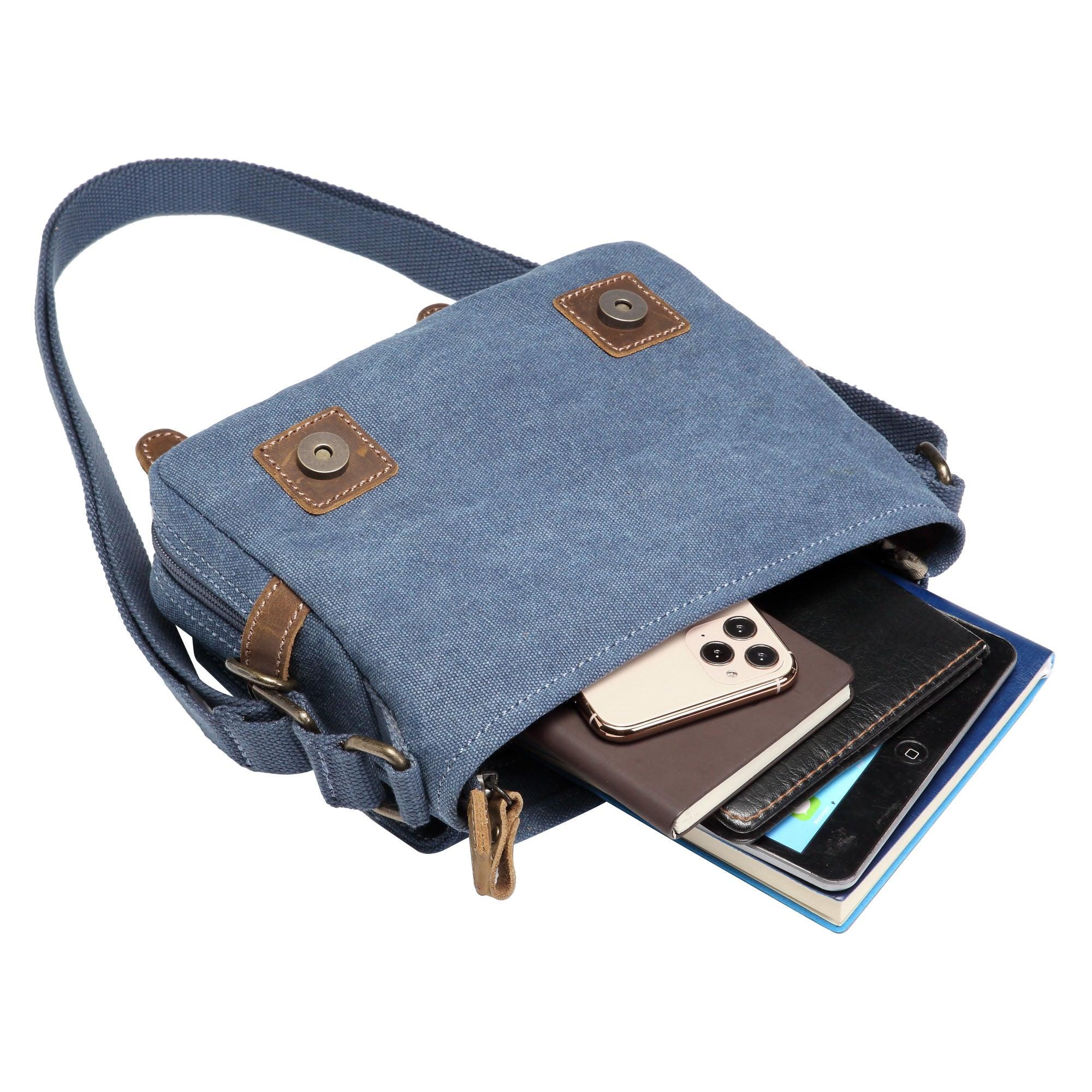 TRP0111 Troop London Classic Canvas Across Body Bag Travel Bag - mezetto