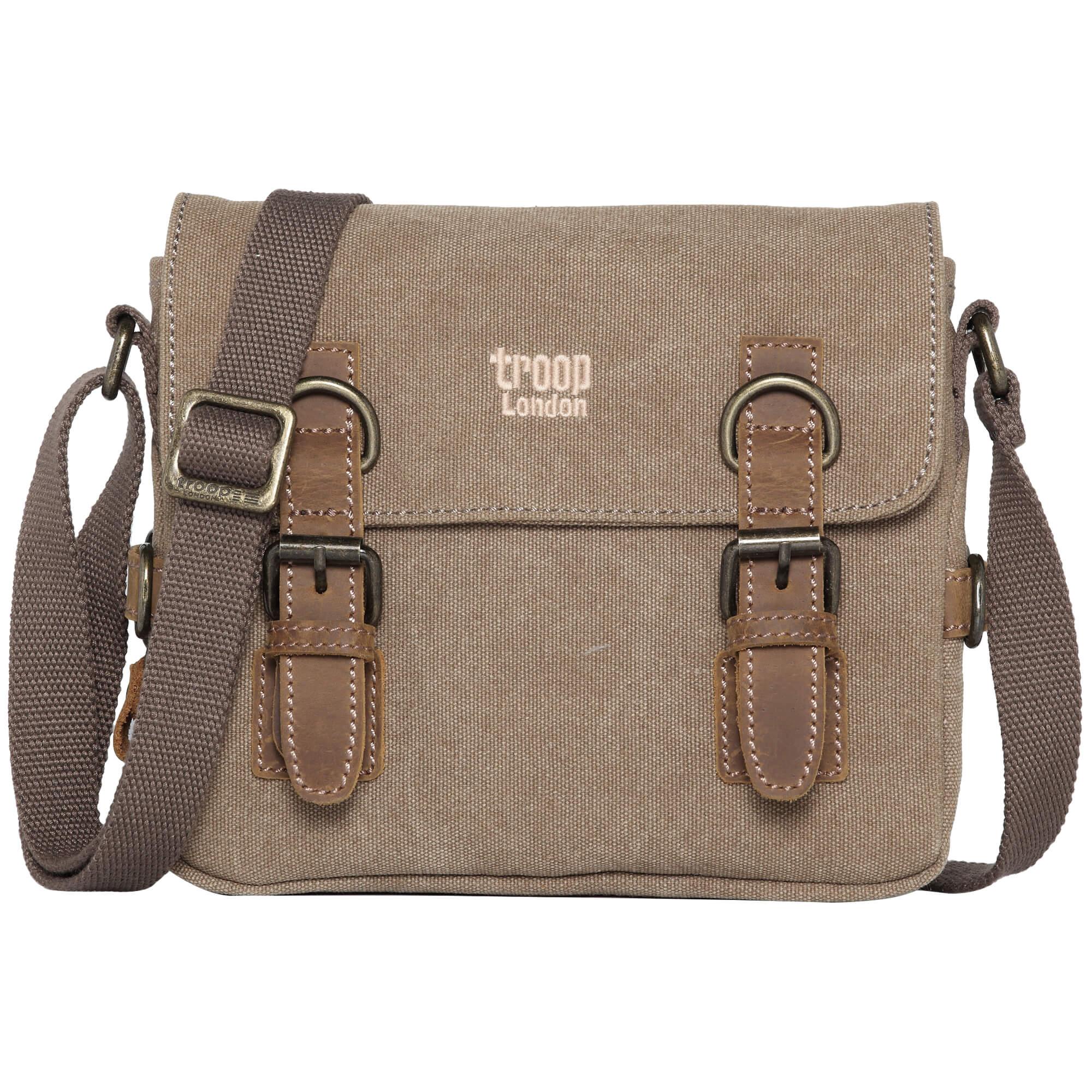 TRP0111 Troop London Classic Canvas Across Body Bag Travel Bag - mezetto