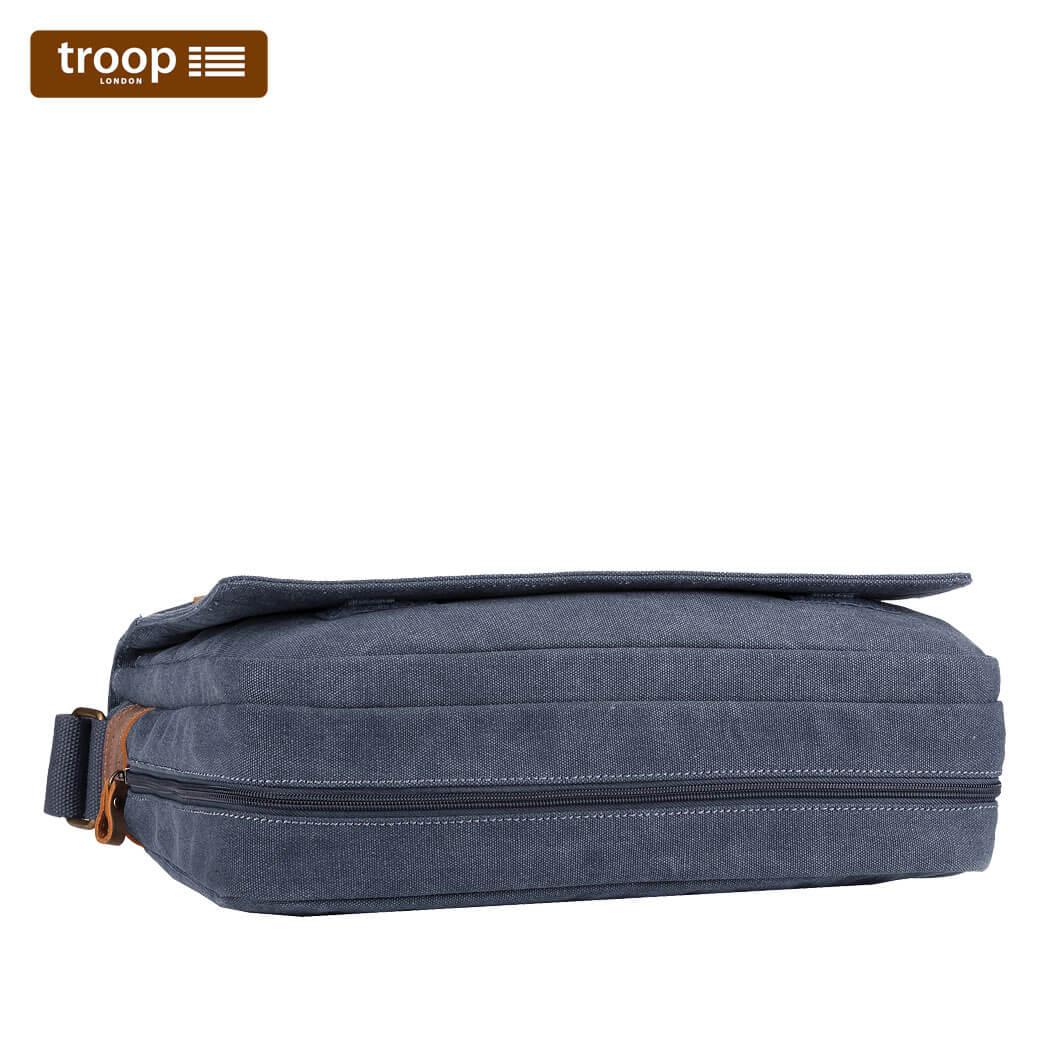 TRP0240 Troop London Classic Canvas Laptop Messenger Bag - 16.5 Diagonally - mezetto