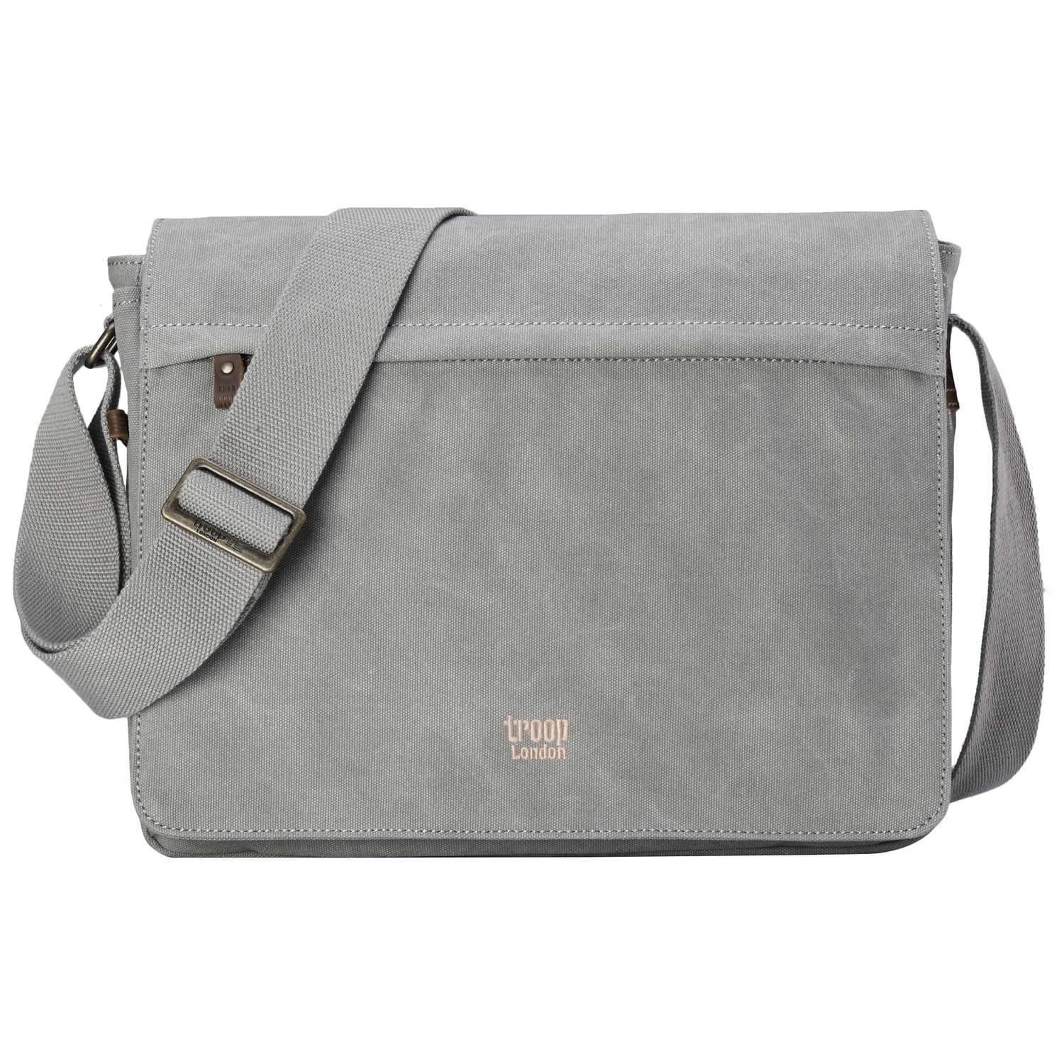 TRP0240 Troop London Classic Canvas Laptop Messenger Bag - 16.5 Diagonally - mezetto