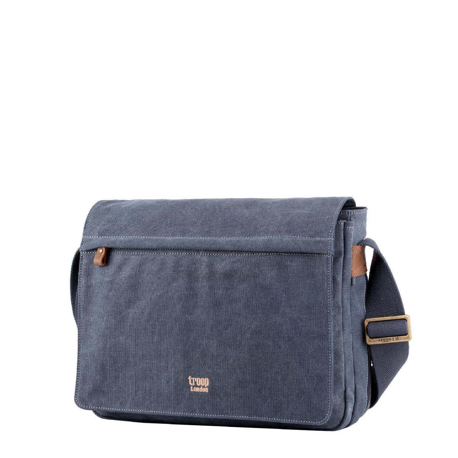 TRP0240 Troop London Classic Canvas Laptop Messenger Bag - 16.5 Diagonally - mezetto