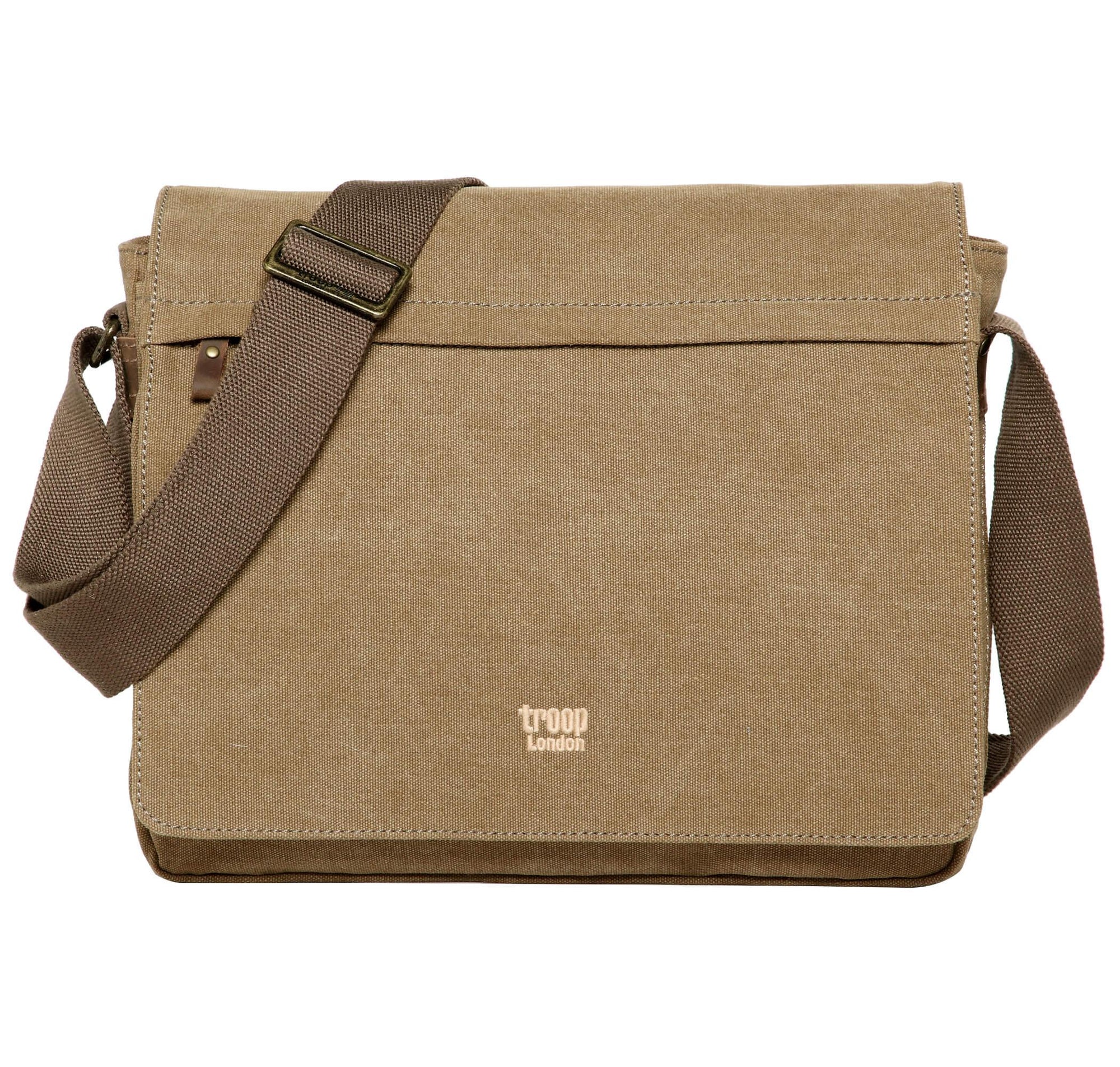 TRP0240 Troop London Classic Canvas Laptop Messenger Bag - 16.5 Diagonally-6