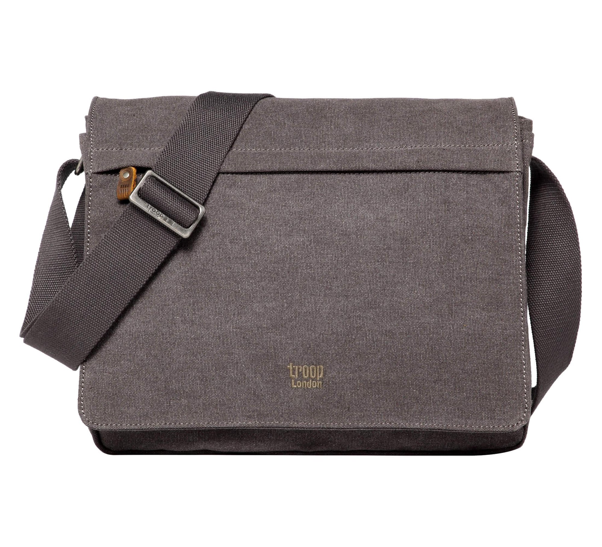TRP0240 Troop London Classic Canvas Laptop Messenger Bag - 16.5 Diagonally - mezetto