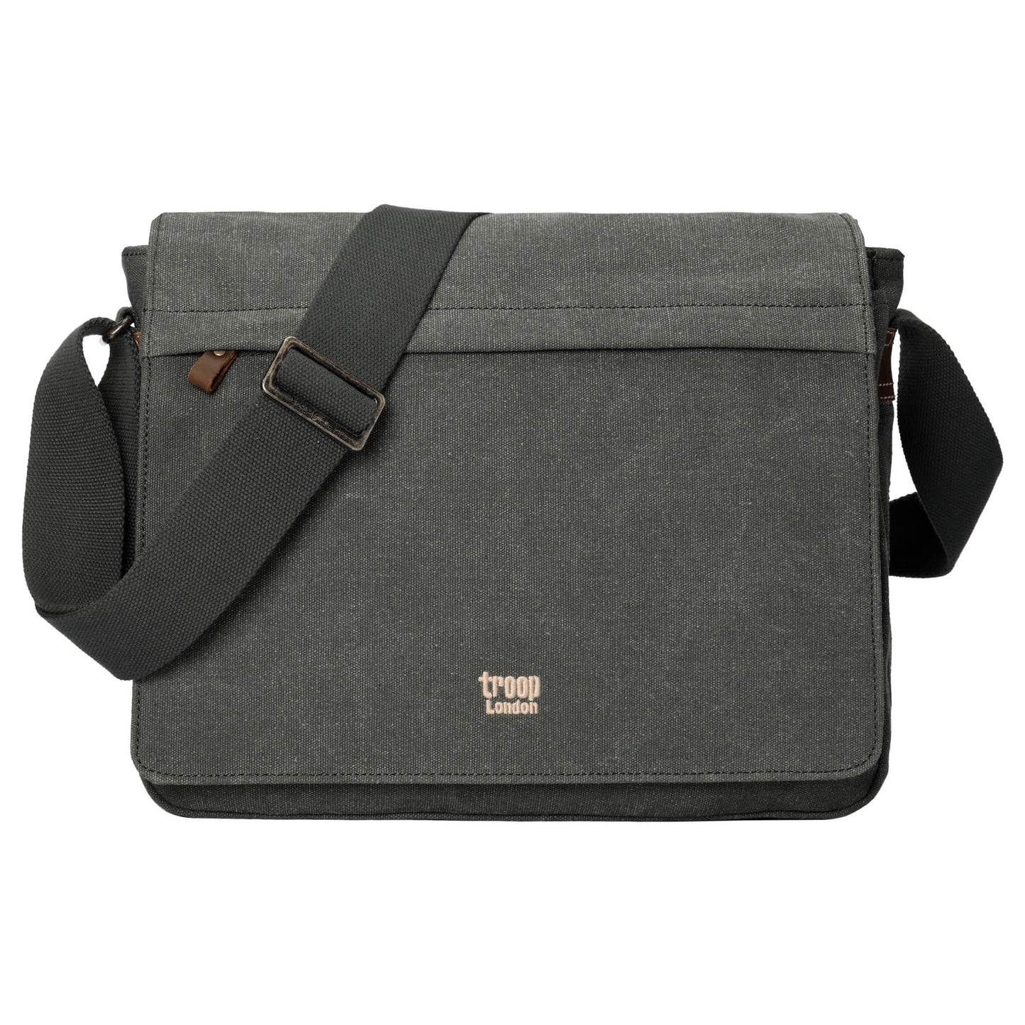 TRP0240 Troop London Classic Canvas Laptop Messenger Bag - 16.5 Diagonally-11