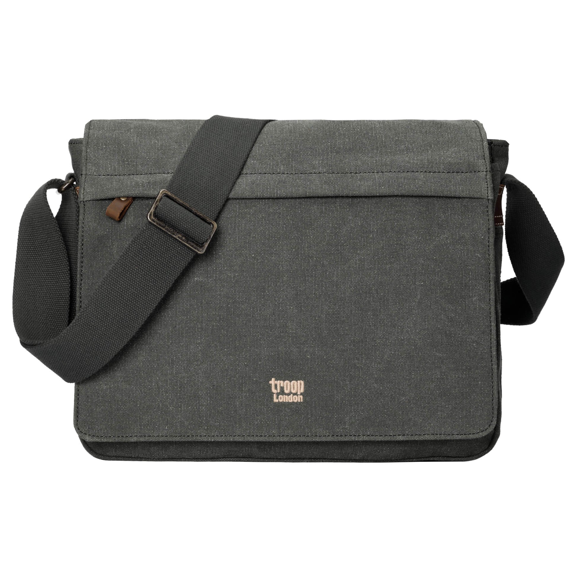 TRP0240 Troop London Classic Canvas Laptop Messenger Bag - 16.5 Diagonally-11
