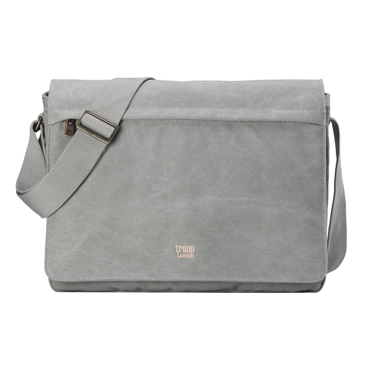 TRP0371 Troop London Classic Canvas Laptop Large Messenger Bag - 18 Diagonally - mezetto