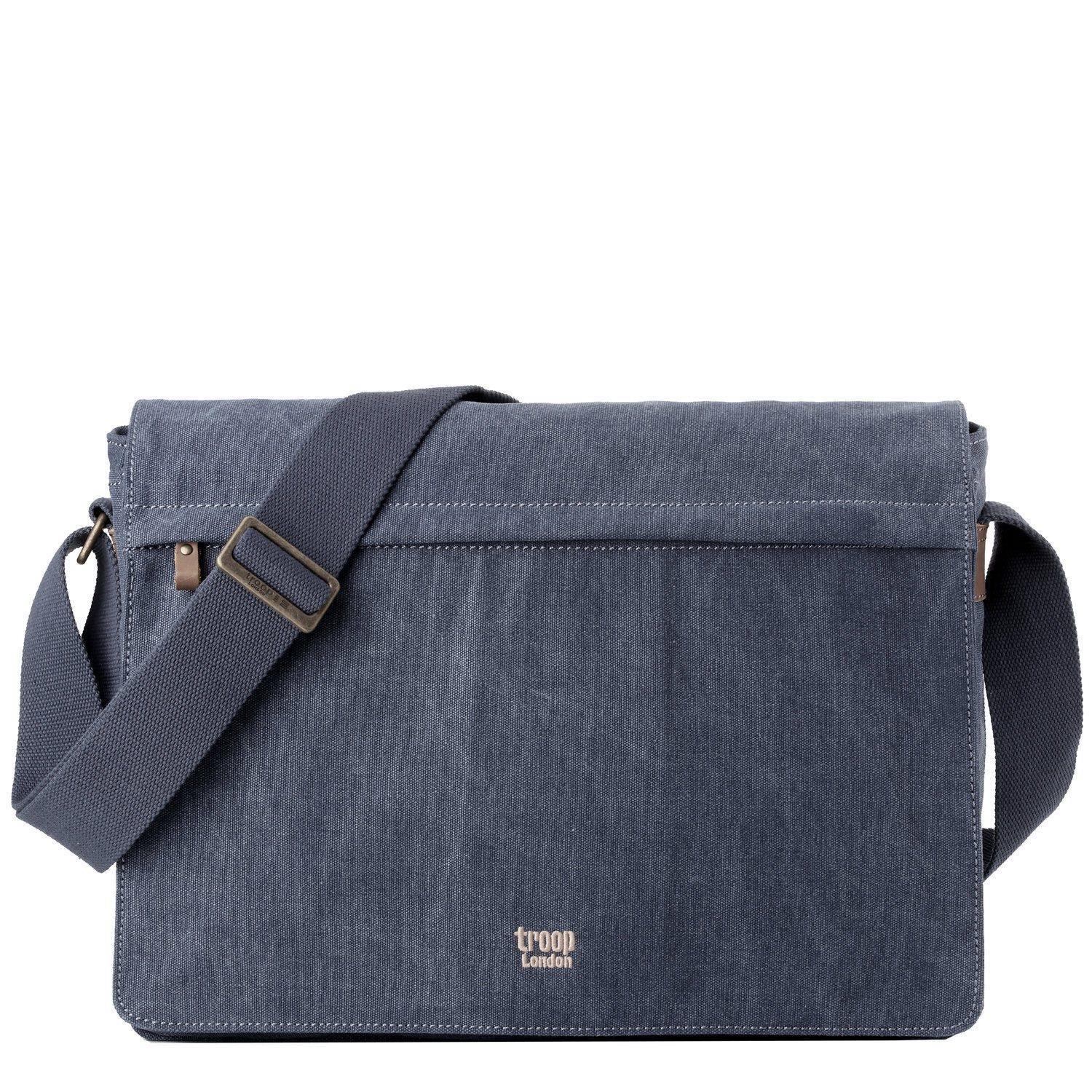 TRP0371 Troop London Classic Canvas Laptop Large Messenger Bag - 18 Diagonally - mezetto