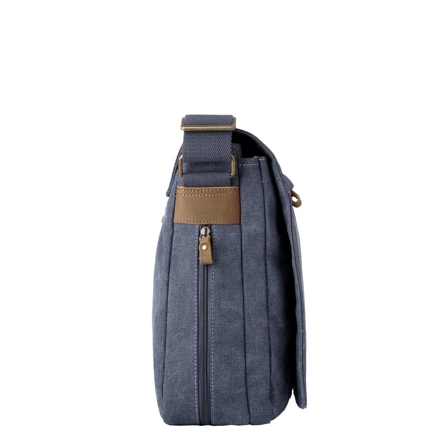 TRP0371 Troop London Classic Canvas Laptop Large Messenger Bag - 18 Diagonally - mezetto
