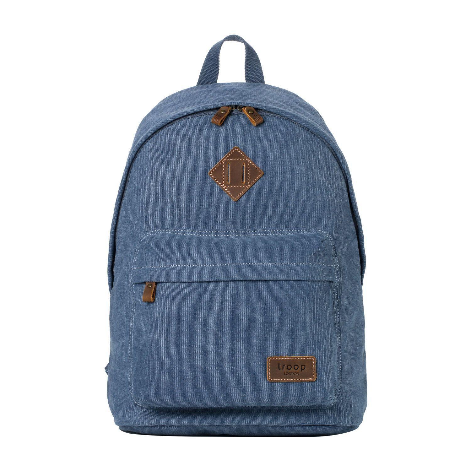 TRP0384 Troop London Heritage Canvas Backpack, Casual Daypack - mezetto