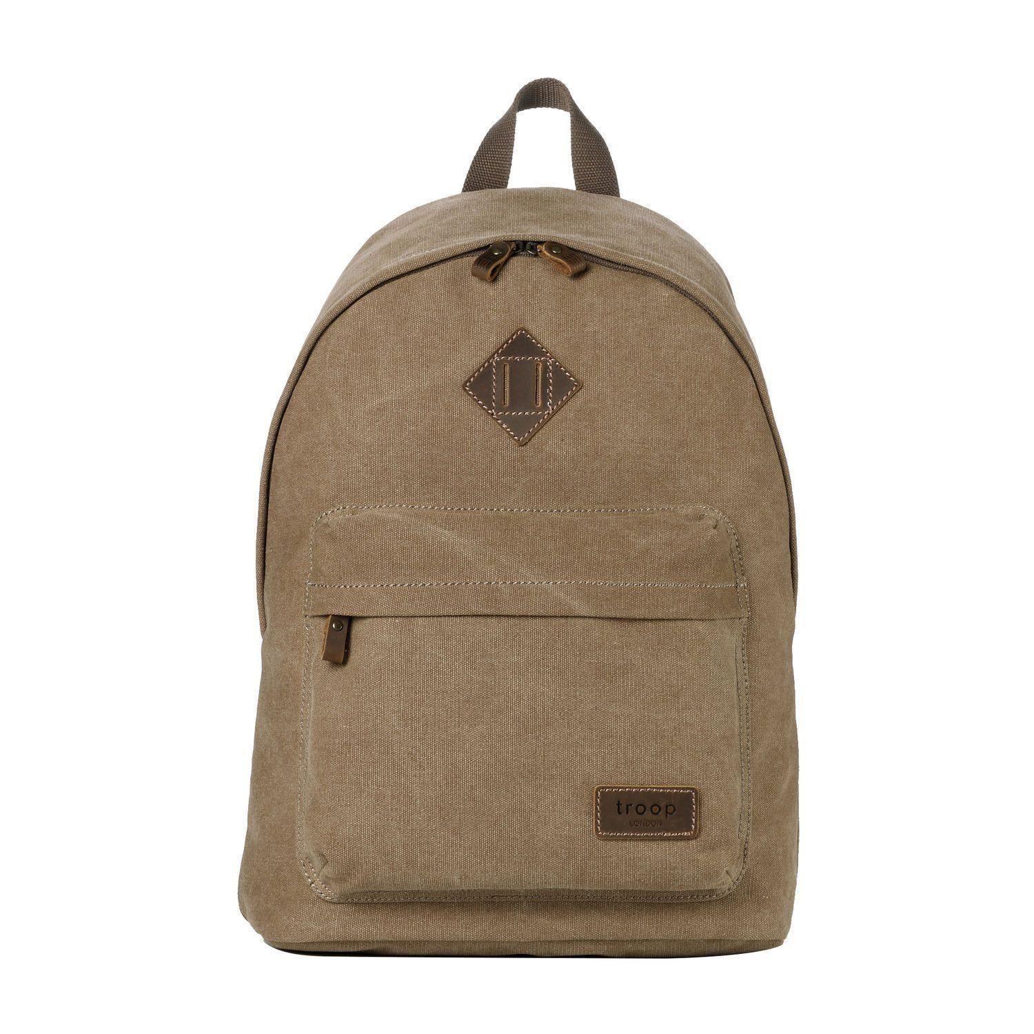 TRP0384 Troop London Heritage Canvas Backpack, Casual Daypack - mezetto